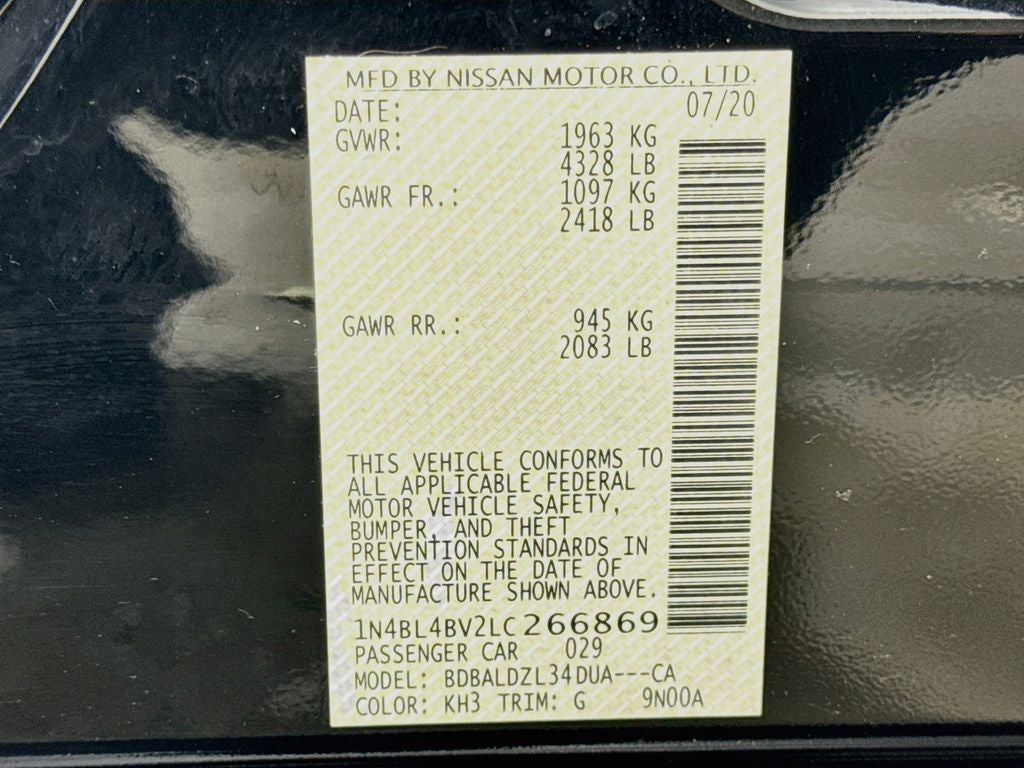 2020 Nissan Altima 2.5 S
