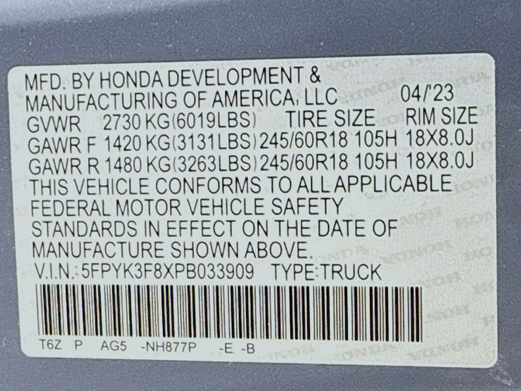 2023 Honda Ridgeline Black Edition