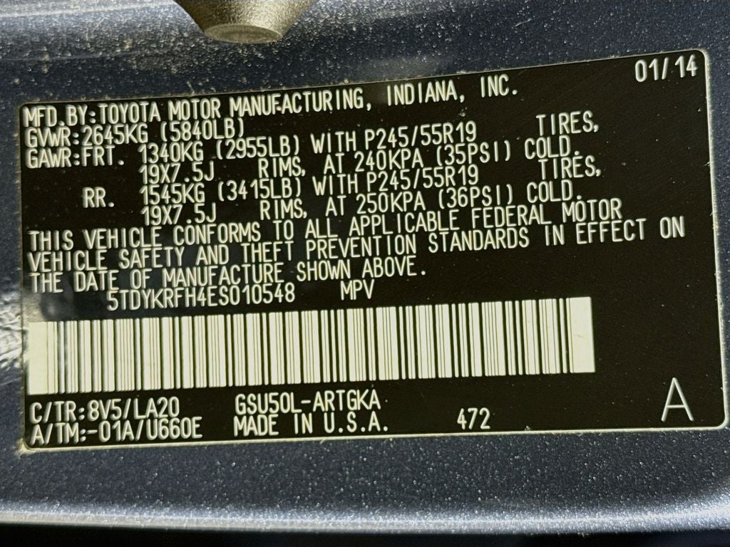 2014 Toyota Highlander Limited Platinum V6