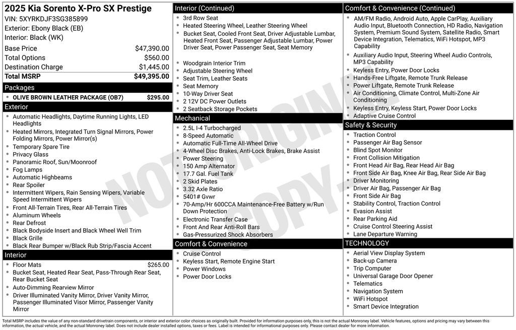 2025 Kia Sorento X-Pro SX Prestige