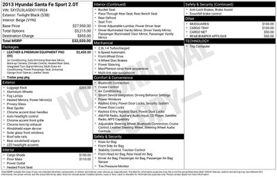 2013 Hyundai Santa Fe Sport 2.0L Turbo