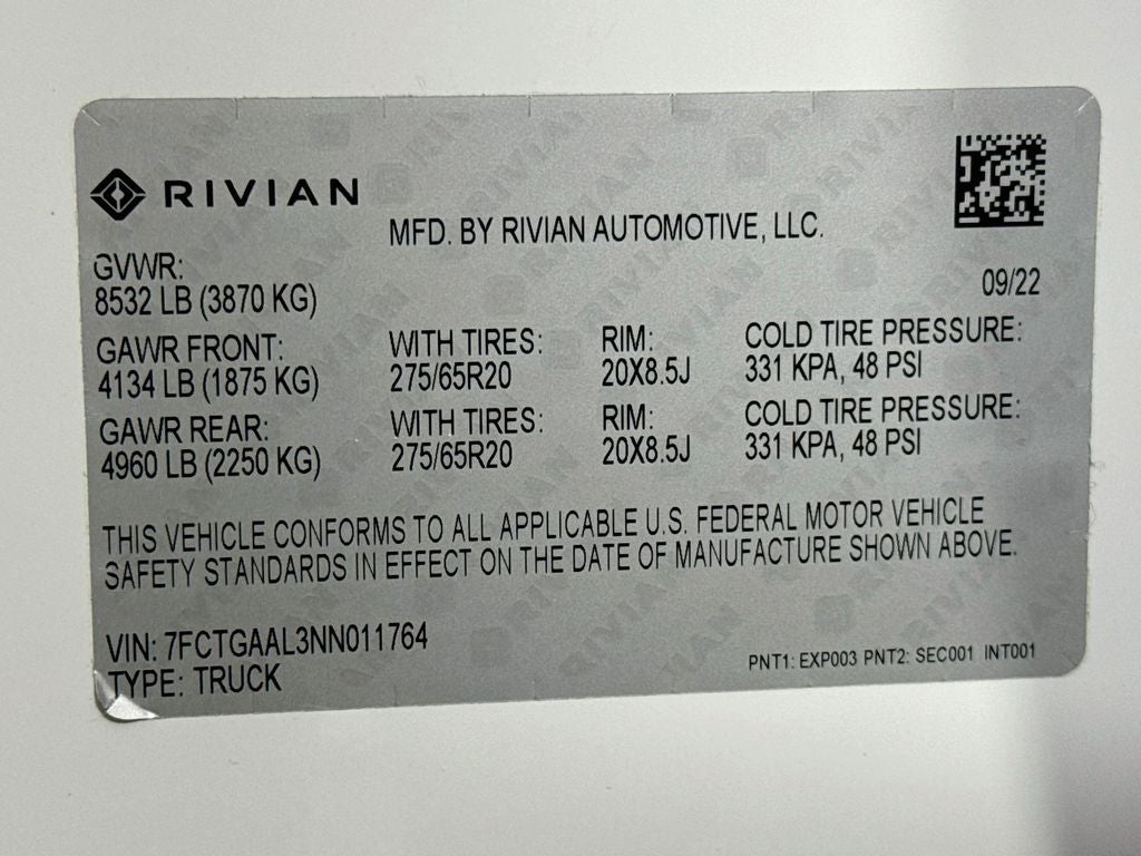2022 Rivian R1T Launch Edition