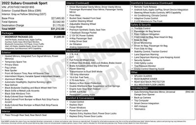 2022 Subaru Crosstrek Sport