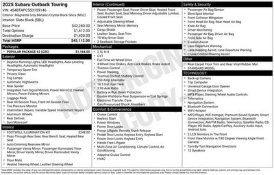2025 Subaru Outback Touring