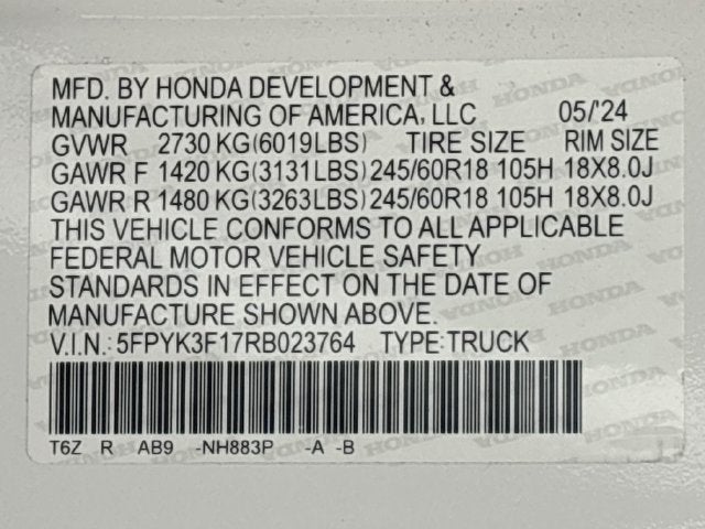 2024 Honda Ridgeline Sport