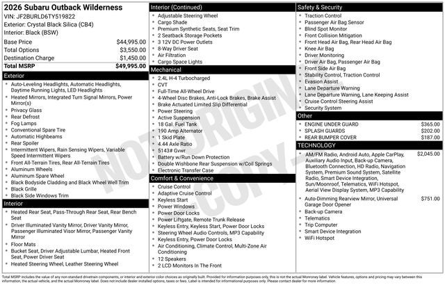 2026 Subaru Outback Wilderness