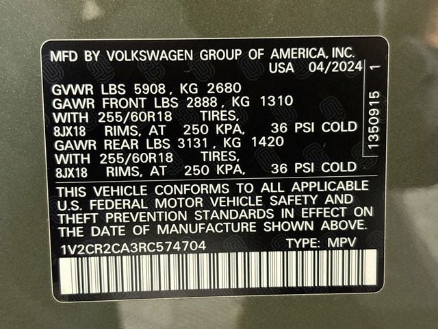 2024 Volkswagen Atlas 2.0T Peak Edition SE w/Technology