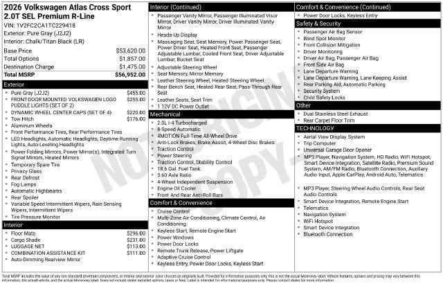 2026 Volkswagen Atlas Cross Sport 2.0T SEL Premium R-Line