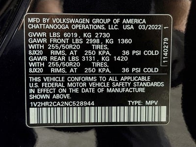 2022 Volkswagen Atlas 3.6L V6 SE w/Technology