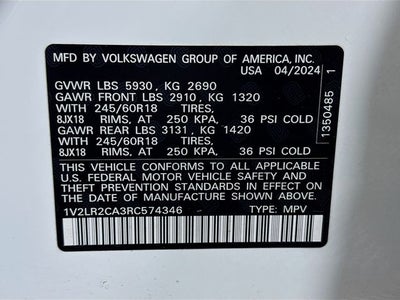 2024 Volkswagen Atlas 2.0T SE