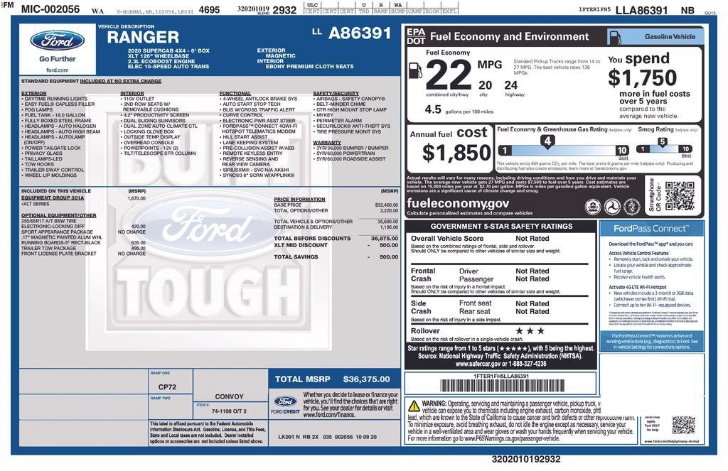 2020 Ford Ranger XLT