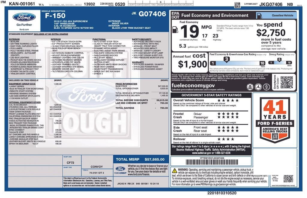 2018 Ford F-150 LARIAT