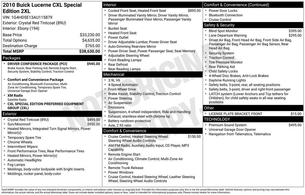 2010 Buick Lucerne CXL Special Edition *Ltd Avail*