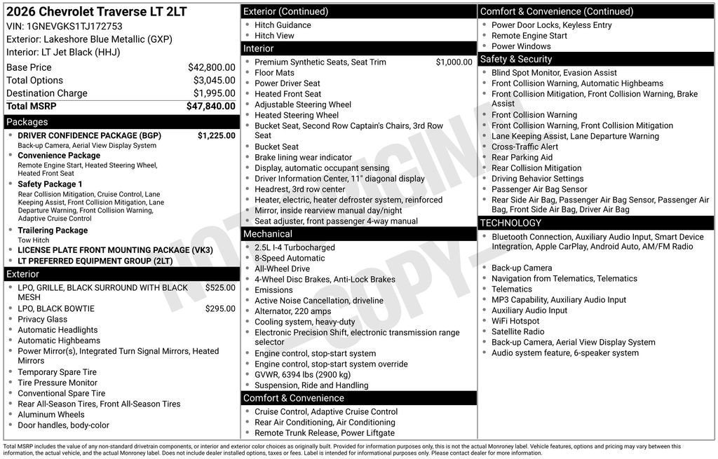 2026 Chevrolet Traverse LT