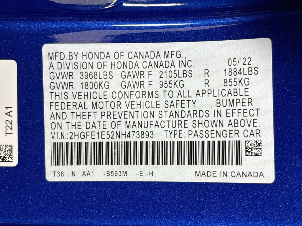 2022 Honda Civic Si Sedan