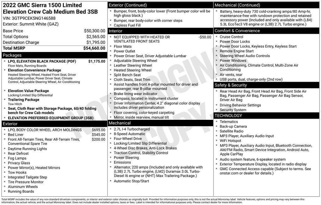 2022 GMC Sierra 1500 Limited Elevation