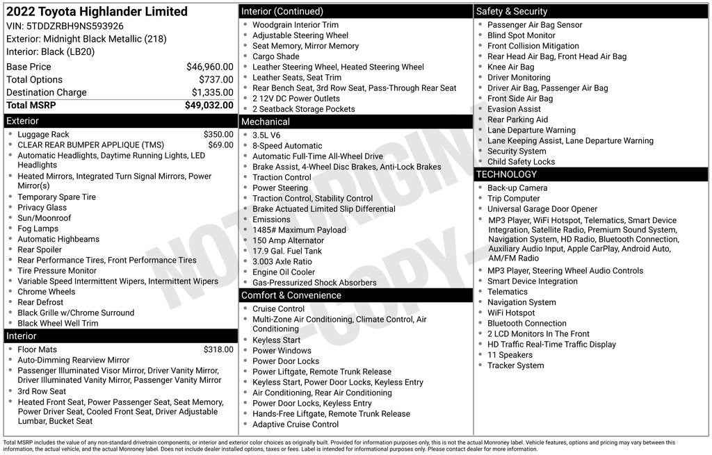 2022 Toyota Highlander Limited
